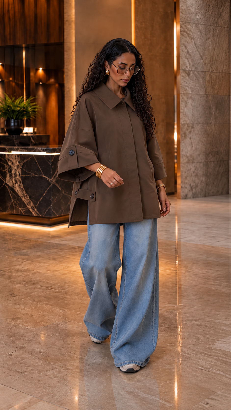 Cape / trench court oversize – L’élégance facile au quotidien