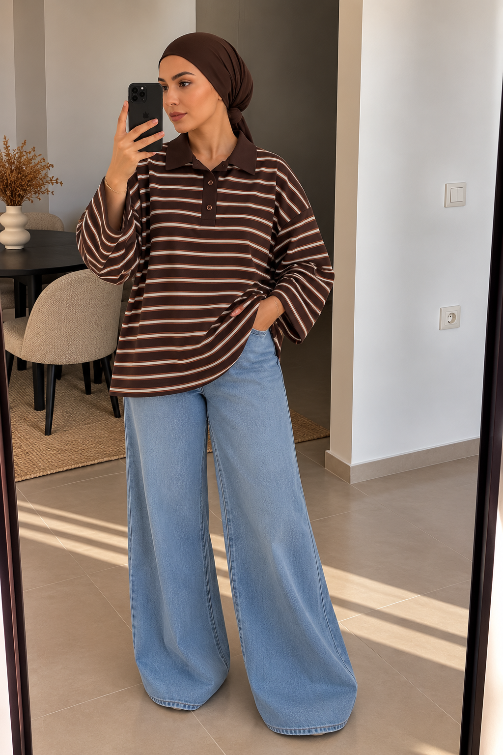 Polo Oversize Rayé – L’élégance décontractée