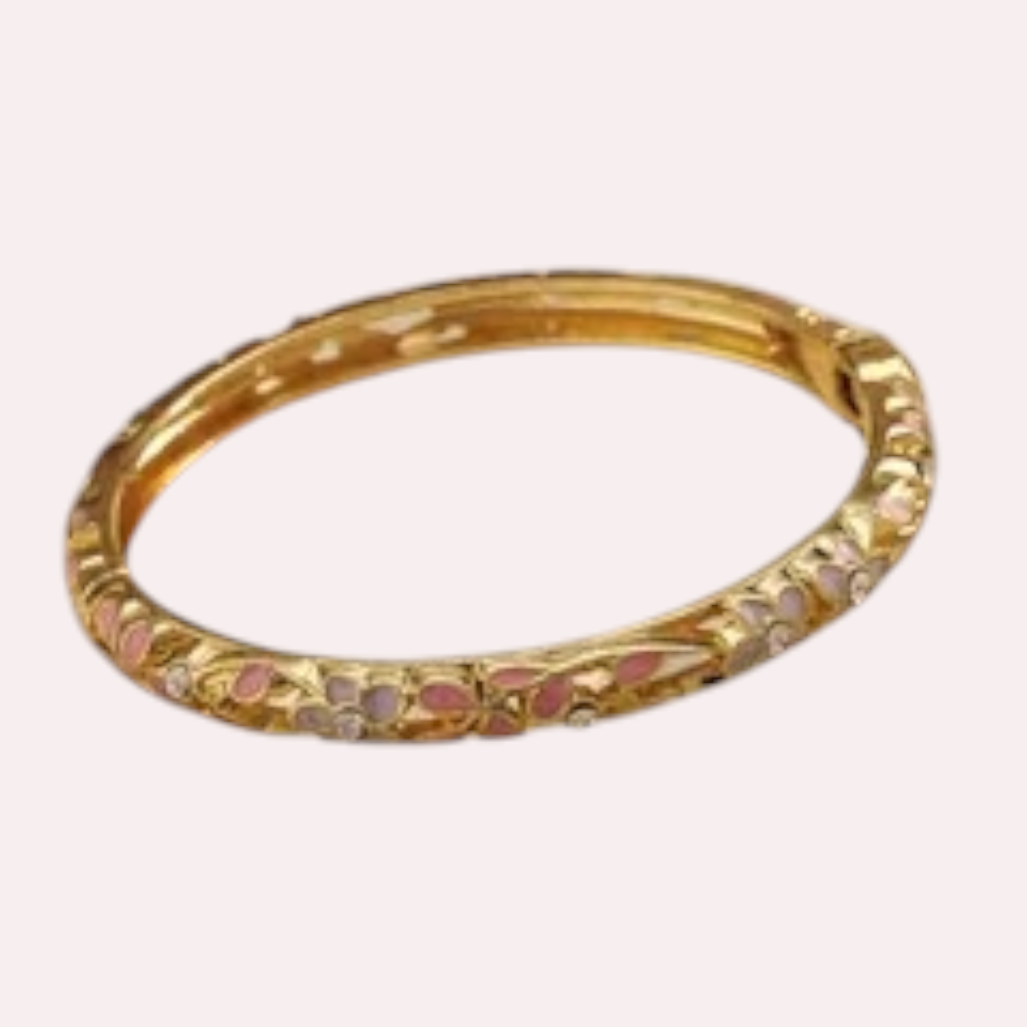 Bracelet Jonc Fleuri Émaillé Rose & Violet