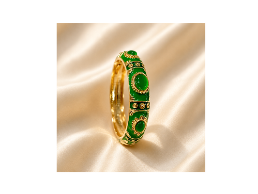 Bracelet Jonc Bohème Émeraude