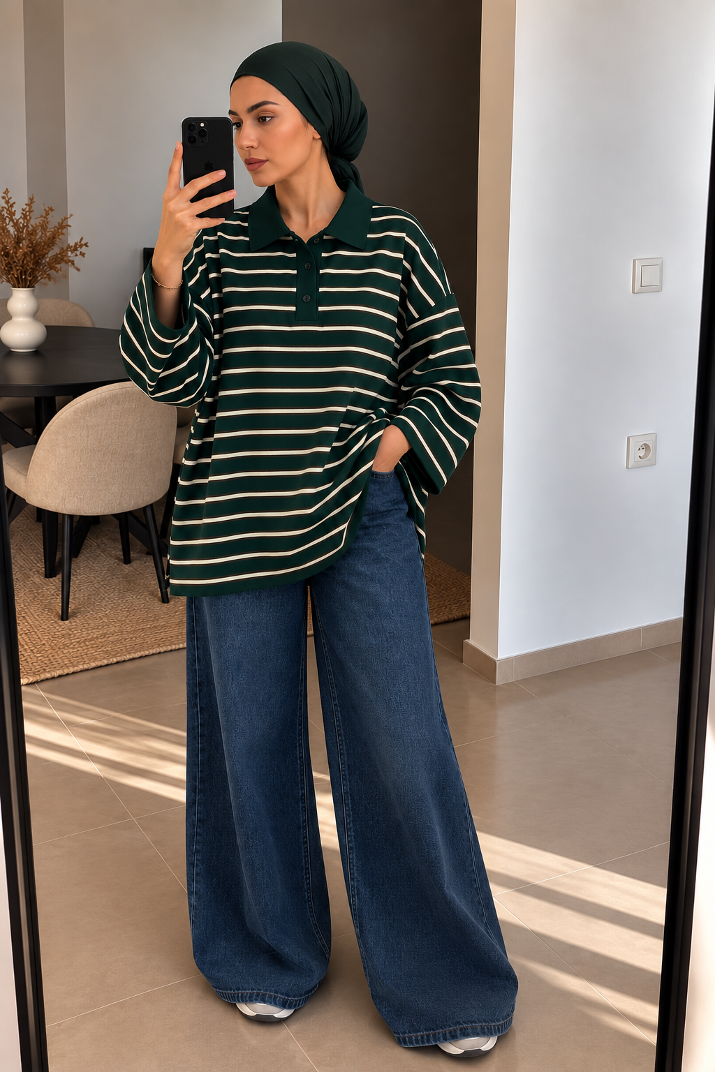 Polo Oversize Rayé – L’élégance décontractée
