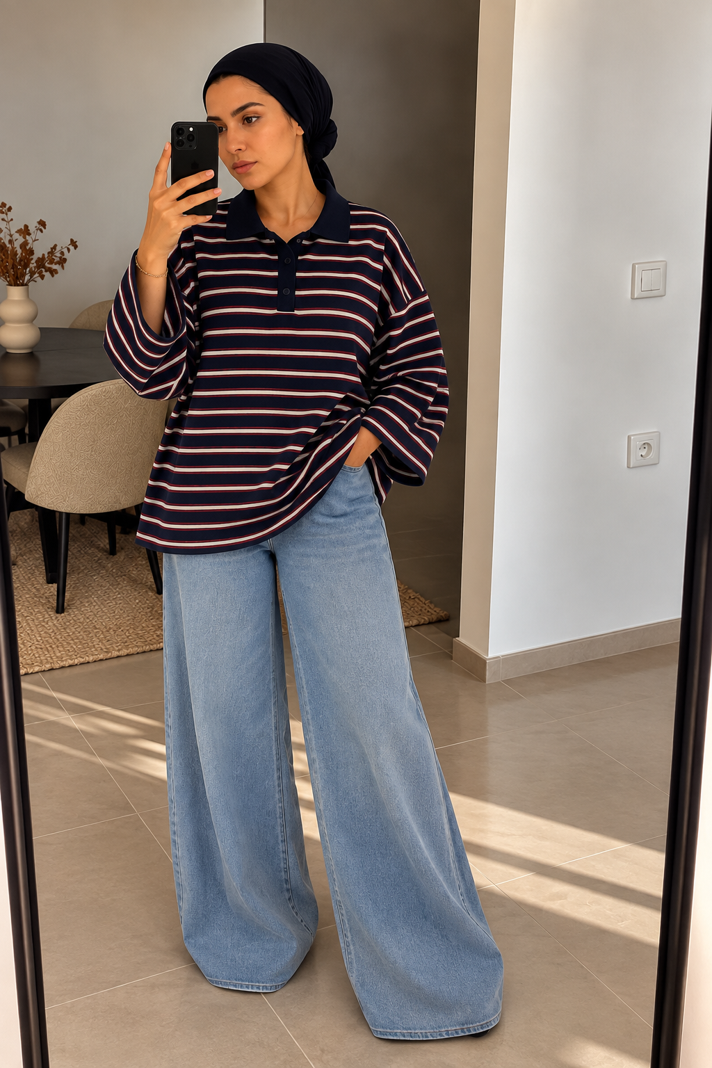 Polo Oversize Rayé – L’élégance décontractée