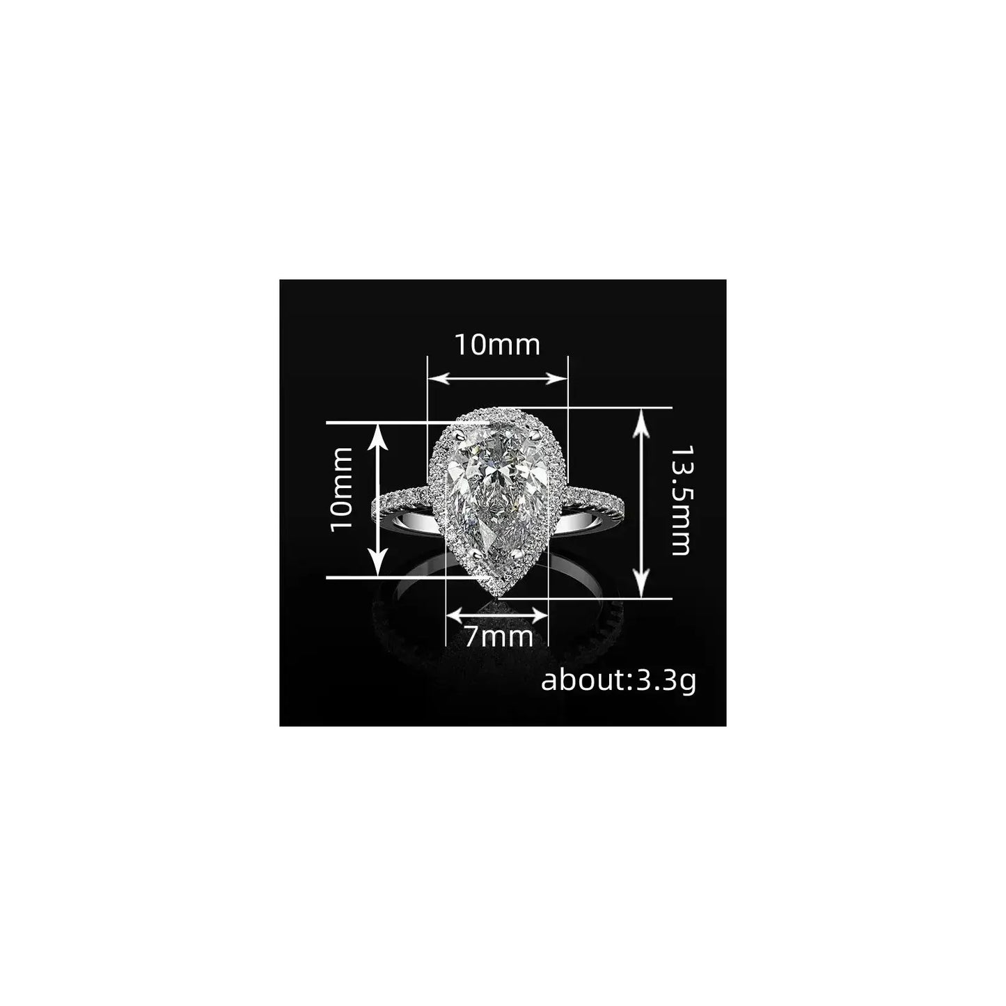 Bague Élégance Goutte Zircon