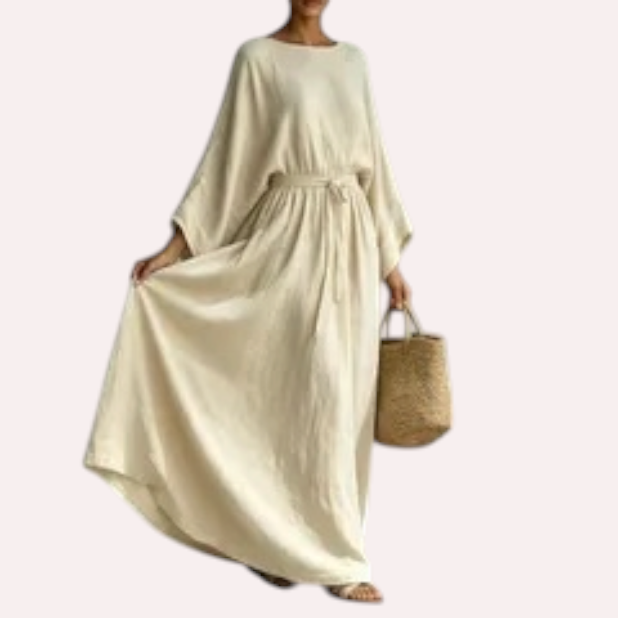 🌿 Robe Bohème Longue Fluide Femme – Manches Amples Élégantes