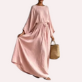 🌿 Robe Bohème Longue Fluide Femme – Manches Amples Élégantes