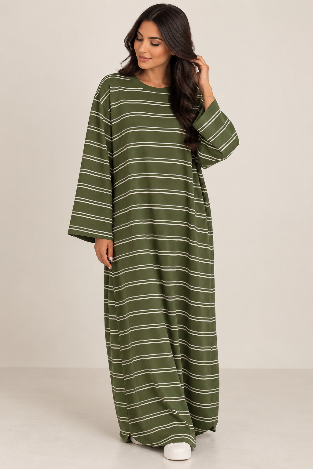 ROBE LONGUES A RAYURE