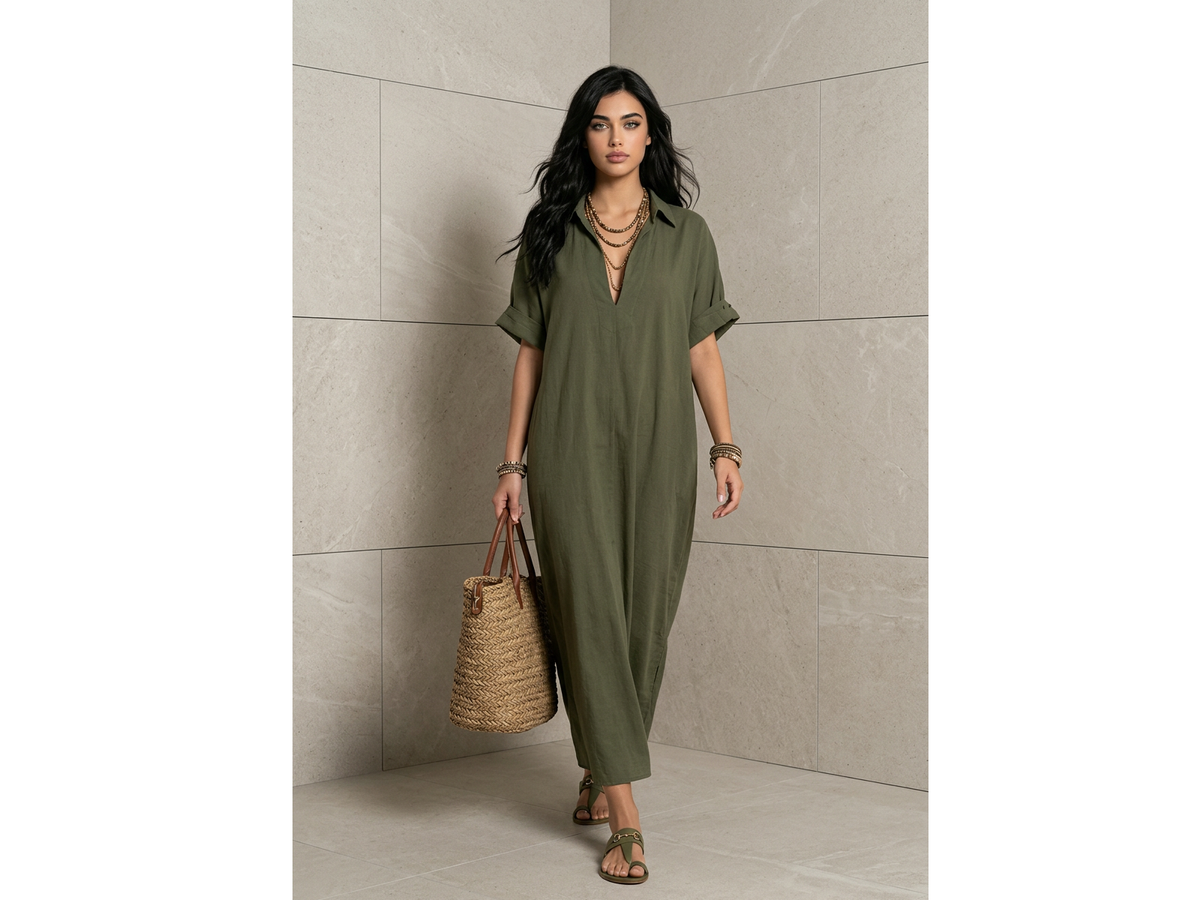 Robe Longue Casual Col V