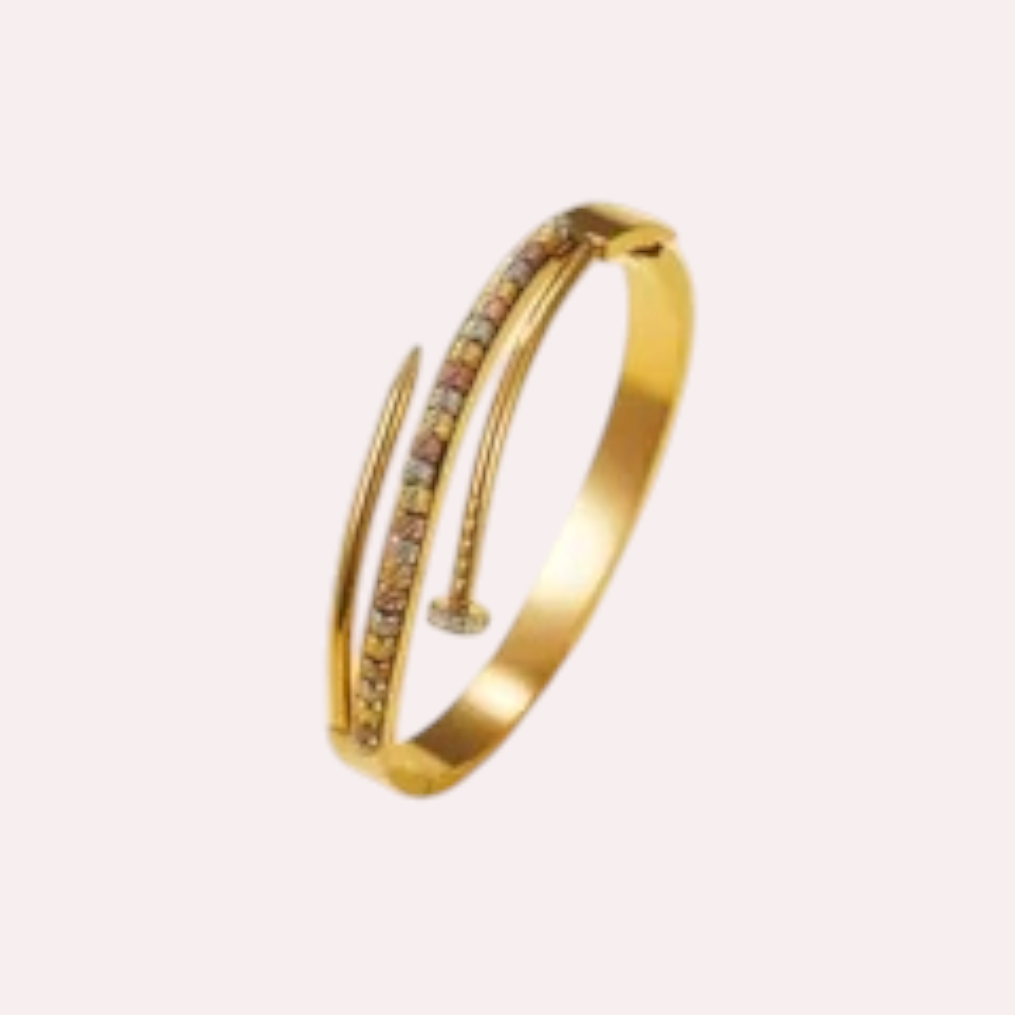 Bracelet Clou Cristal Doré
