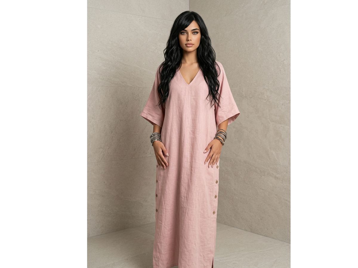 Robe Longue Élégance Col V