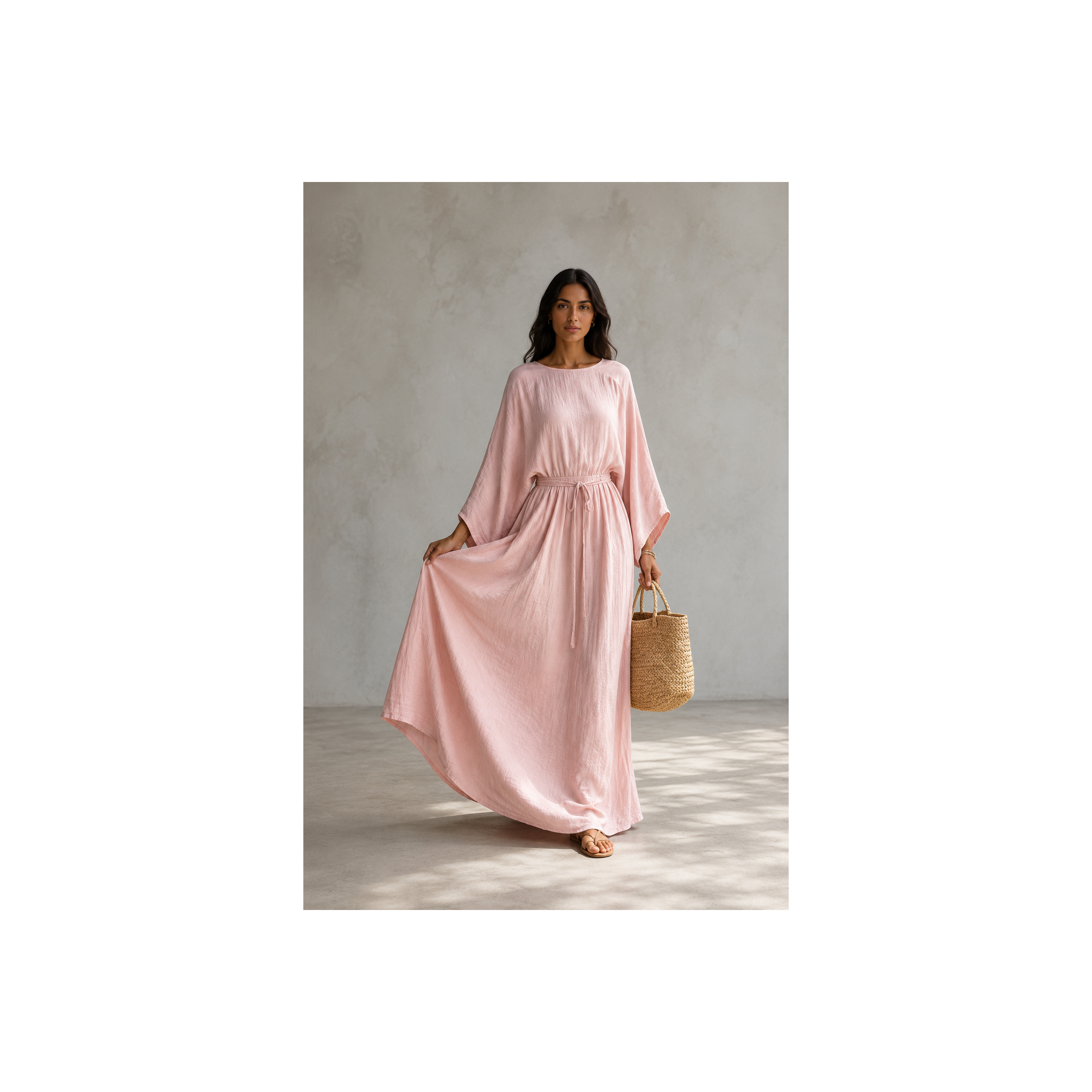 🌿 Robe Bohème Longue Fluide Femme – Manches Amples Élégantes  (différents coloris)