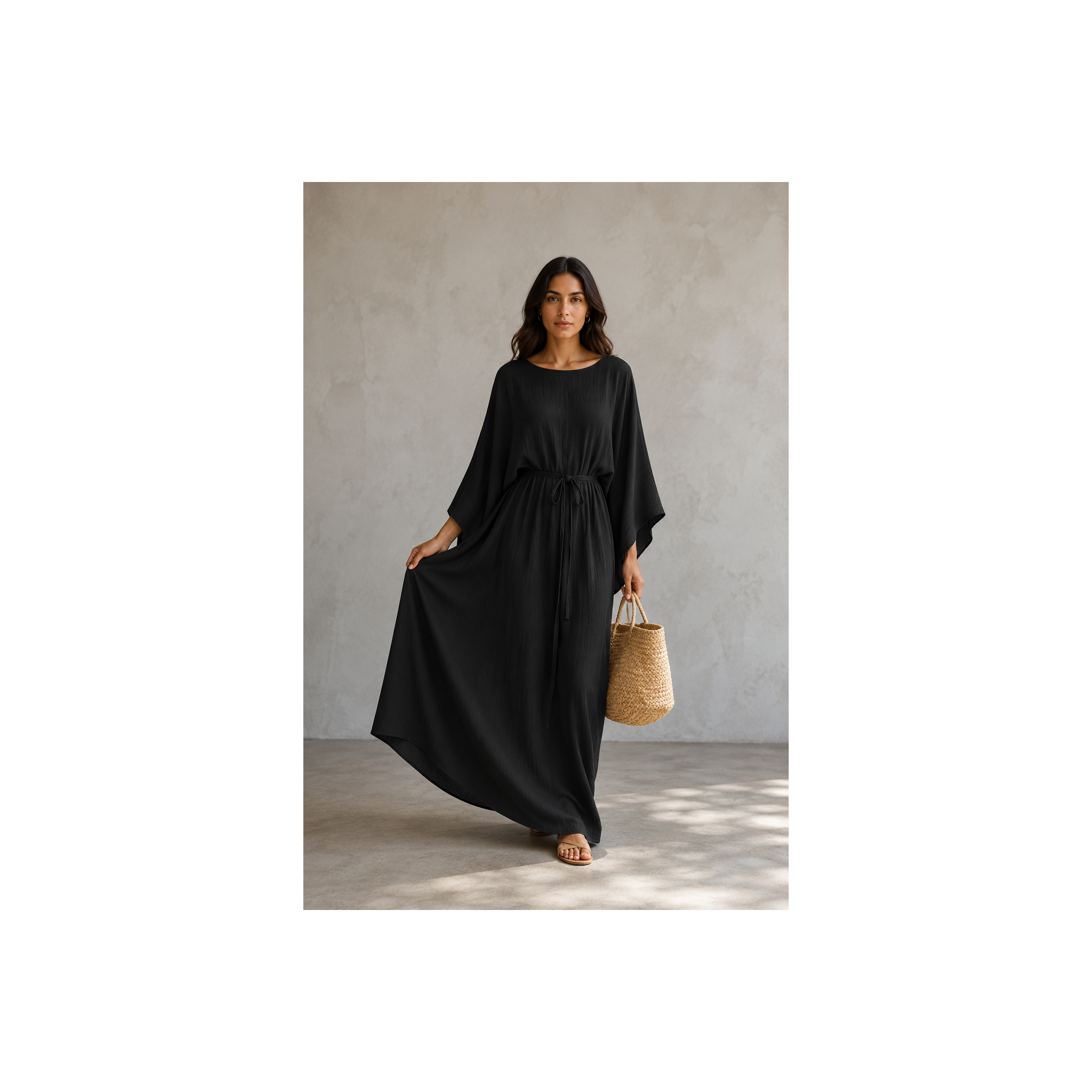 🌿 Robe Bohème Longue Fluide Femme – Manches Amples Élégantes  (différents coloris)