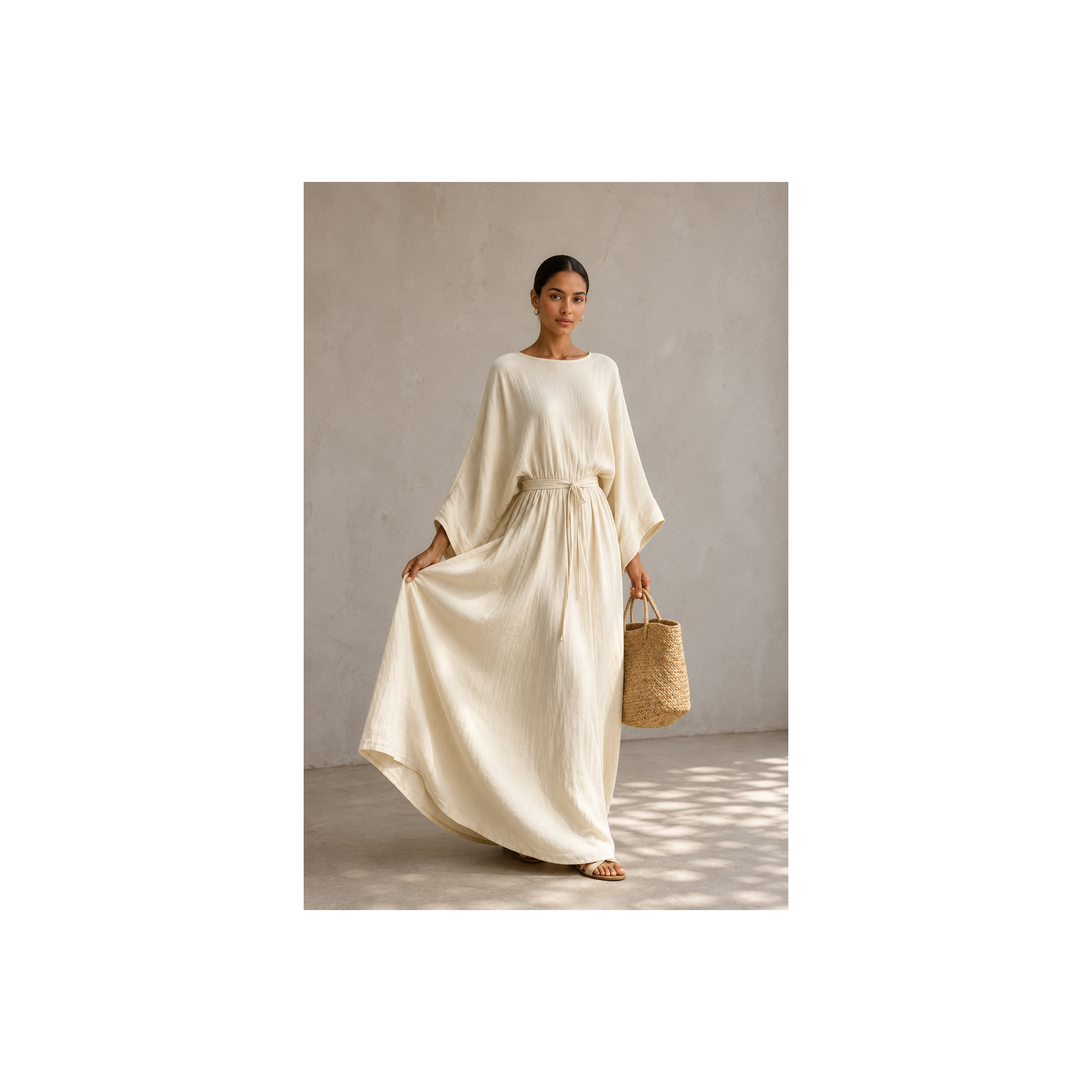 🌿 Robe Bohème Longue Fluide Femme – Manches Amples Élégantes  (différents coloris)