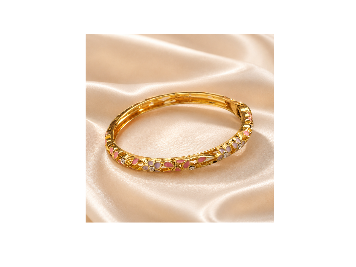 Bracelet Fleuri Rose & Violet