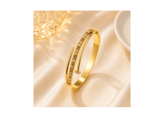 Bracelet Clou Cristal Doré