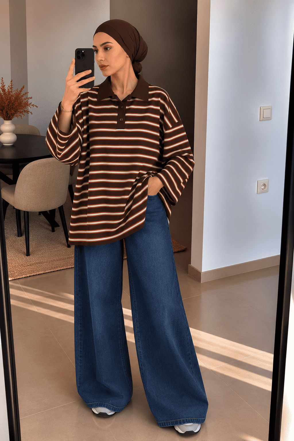 Polo Oversize Rayé – L’élégance décontractée