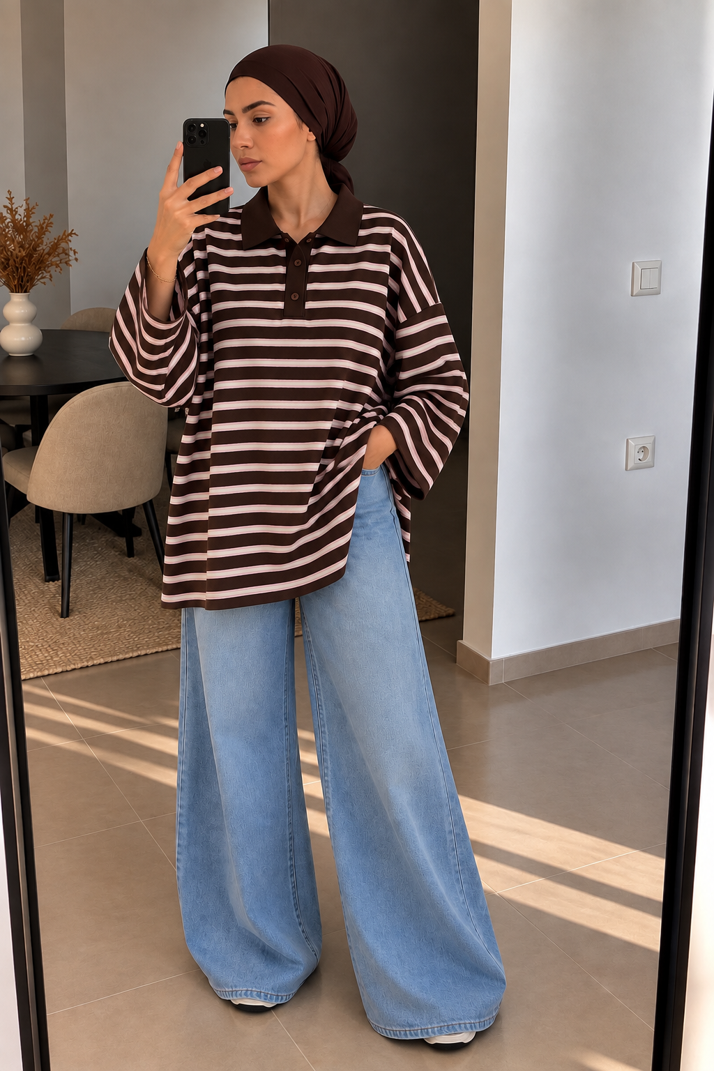 Polo Oversize Rayé – L’élégance décontractée